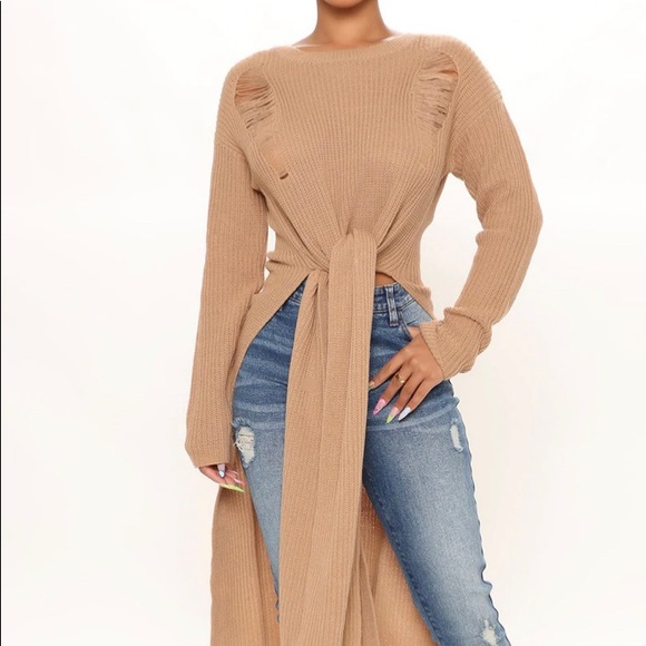 Tie Front Sweater NWT - Picture 5 of 5